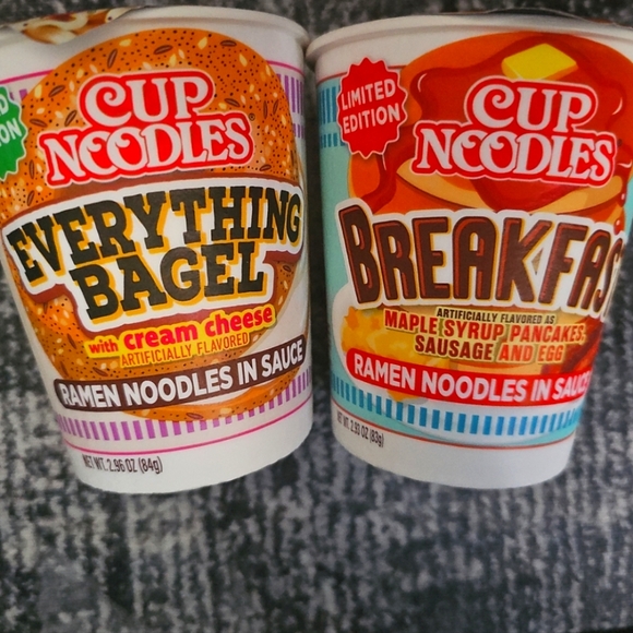 Cup Noodles Limited Edition Breakfast/ Everything Bagel flavor two pack - Picture 1 of 2